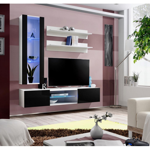 Wohnwand Wandregale Garnitur TV-Ständer Vitrine Wohnzimmer Holz Möbel Weiß Luxus Wohnwand Wandregale Garnitur TV-Ständer Vitrine Wohnzimmer Holz Möbel Weiß Luxus von Xl Moebel
