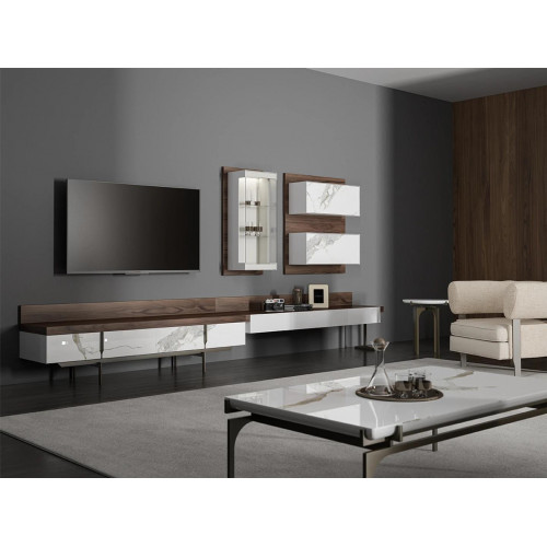 Wohnwand tv Ständer Sideboard Wandschrank Modern Wohnzimmer Hänge Vitrine Holz von Xl Moebel