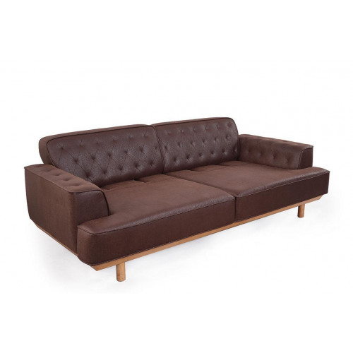 Wohnzimmer Braunes Sofa Edle 3-Sitzer Couchen Polster Möbеl Holzgestell Wohnzimmer Braunes Sofa Edle 3-Sitzer Couchen Polster Möbеl Holzgestell von Xl Moebel