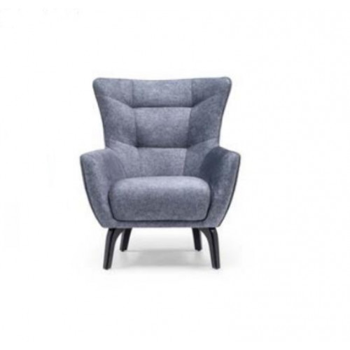 Wohnzimmer Einsitzer Sessel Ohrensessel Stoffsessel Grau Polster Sitz von Xl Moebel