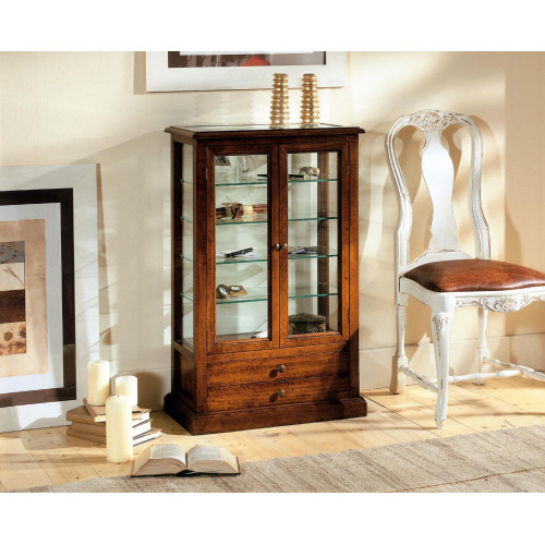 Wohnzimmer Möbel Massive Holz Vitrinen Glas Schrank Echtholz Anrichte Vitrine von Xl Moebel