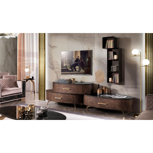Wohnzimmer Set Design 2x Kommode Wandregal Wohnwand Regal Schränke 4tlg. Wohnzimmer Set Design 2x Kommode Wandregal Wohnwand Regal Schränke 4tlg. von Xl Moebel