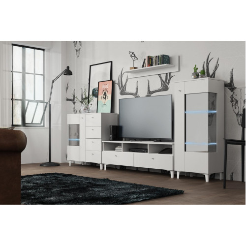 Wohnzimmer Set Vitrine Kommode Wandregal Wohnwände Kommoden Design Schrank 4tlg. Wohnzimmer Set Vitrine Kommode Wandregal Wohnwände Kommoden Design Schrank 4tlg. von Xl Moebel