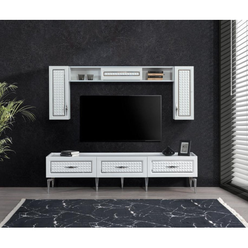 Wohnzimmer Wohnwand Hochglanz Wohnwände Schrank Moderne Möbel 3tlg von Xl Moebel