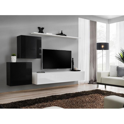 Wohnzimmer Wohnwand Weiß TV Ständer Design Sideboard Einrichtung Wandschrank von Xl Moebel