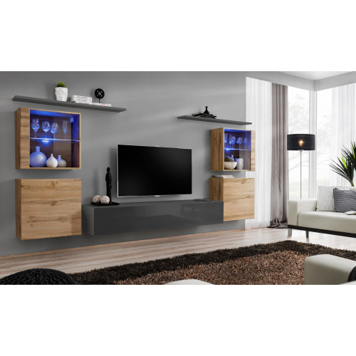 Wohnzimmermöbel Set Designer Hochglanz Wohnwand Wohnzimmer Sideboard Komplett von Xl Moebel