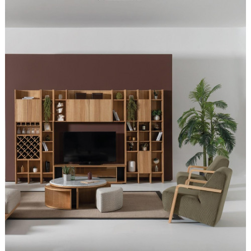 Wohnzimmermöbel Set Designer Sessel 2x Wohnwand Couchtisch von Xl Moebel