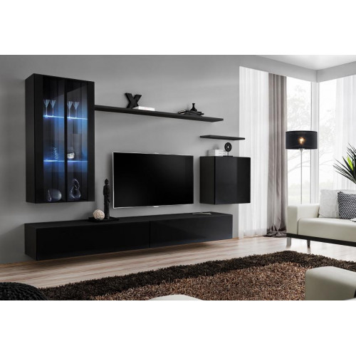 Wohnzimmermöbel Wohnwand Wandschrank Sideboard Schwarz Luxus Holzmöbel von Xl Moebel