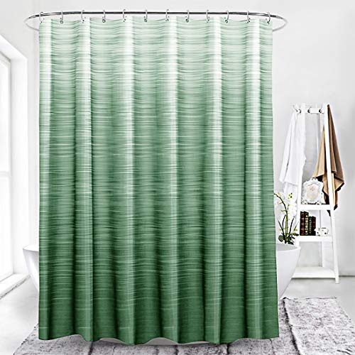 Xlabor Farbverlauf Duschvorhang 240x200cm Wasserdicht Anti-Schimmel Stoff für Badezimmer grün 180x200cm von Xlabor