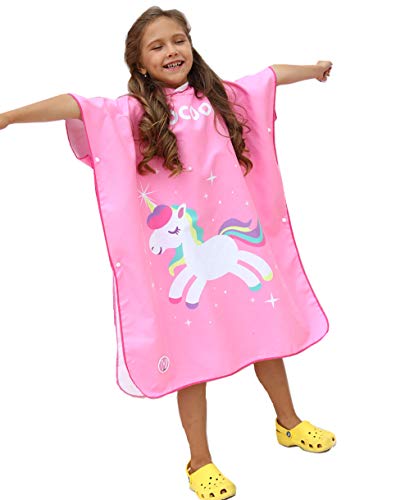 Xlabor Kinder Badeponcho mit Kapuzen Mikrofaser Schnelltrockend Strandtuch Bademantel Duschtuch Handtuch Schwimmen Surfing Strand Motiv-B L von Xlabor
