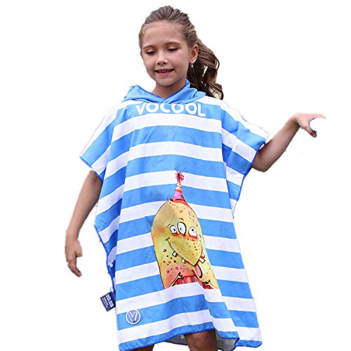 Xlabor Kinder Badeponcho mit Kapuzen Mikrofaser Schnelltrockend Strandtuch Bademantel Duschtuch Handtuch Schwimmen Surfing Strand Motiv-J L von Xlabor