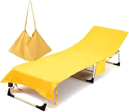 Xlabor Mikrofaser Schonbezug Schnelltrocknend Strandtuch für Gartenstuhl Sonnenliege Liegestuhlauflage gelb von Xlabor