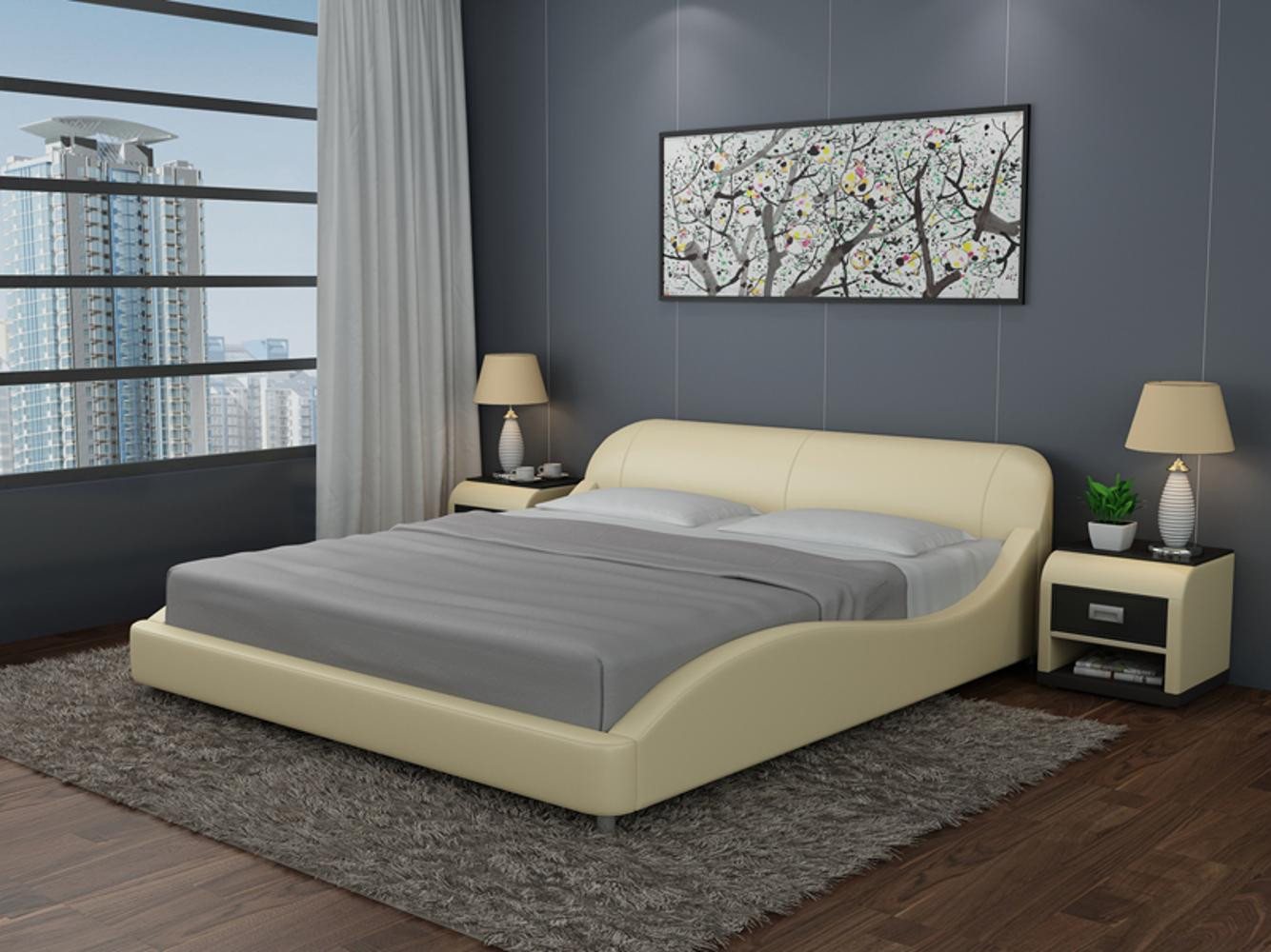 Xlmoebel, Wasserbett Hotel Doppelbett Komplettset Leder Polsterbett Wasser, (Wasserbett LB8822), Hergestellt in Europa von Xlmoebel