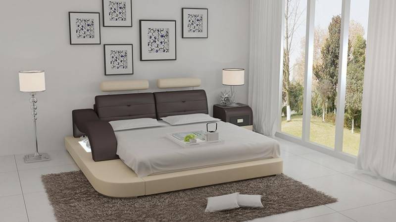 Xlmoebel, Wasserbett Wasserschlafstätte Hotel Doppelbett Schlafzimmer Leder-Polsterbett, (Wasserbett LB8802), Hergestellt in Europa von Xlmoebel