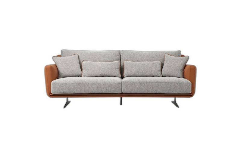 Xlmoebel 2-Sitzer Doppelsofa 2-Sitzer Stoff Orange Zeitgemäßes Design Wohnraum Grau, 1 Teile, Hergestellt in Europa von Xlmoebel