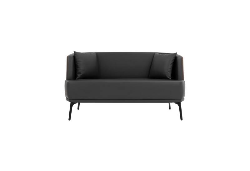 Xlmoebel 2-Sitzer Schwarzes Wohnzimmer-Zweisitzer-Polstersofa aus Kunstleder, Hergestellt in Europa von Xlmoebel