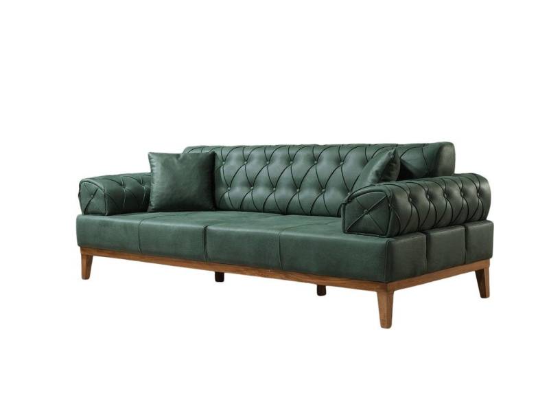 Xlmoebel 3-Sitzer Chesterfield Couch 3-Sitzer Grün Neu Stoff Holz 220cm, 1 Teile, Hergestellt in Europa Xlmoebel 3-Sitzer Chesterfield Couch 3-Sitzer Grün Neu Stoff Holz 220cm, 1 Teile, Hergestellt in Europa von Xlmoebel