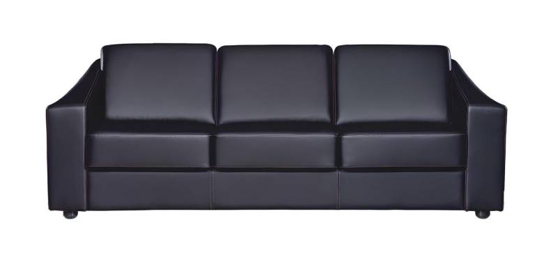Xlmoebel 3-Sitzer Hochwertiges Dreisitzer-Sofa in Schwarz aus Leder für das Büro, 1 Teile, Hergestellt in Europa von Xlmoebel