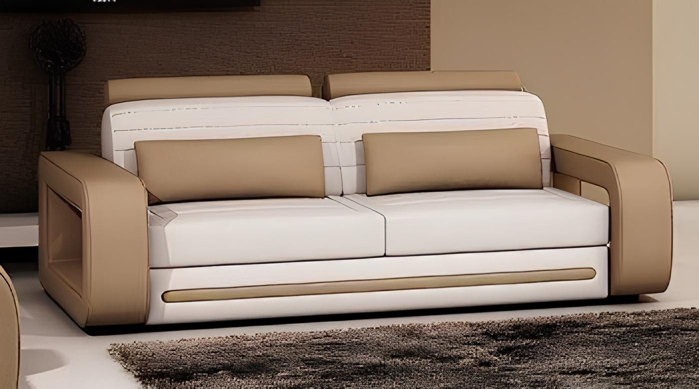 Xlmoebel 3-Sitzer Ledersofa Dreisitzer in modernem Design mit dem Namen Davos., Hergestellt in Europa von Xlmoebel