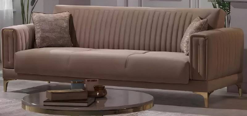 Xlmoebel 3-Sitzer Moderner Beigefarbener Drei-Personen 3-Sitzer Wohnzimmer-Sofa, 1 Teile, Hergestellt in Europa von Xlmoebel