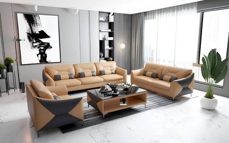 Xlmoebel 3-Sitzer Zeitgemäßes Sofa Wohnlandschaft 3-Sitzer Couchtisch Set Leder Ensemble, Hergestellt in Europa Xlmoebel 3-Sitzer Zeitgemäßes Sofa Wohnlandschaft 3-Sitzer Couchtisch Set Leder Ensemble, Hergestellt in Europa von Xlmoebel