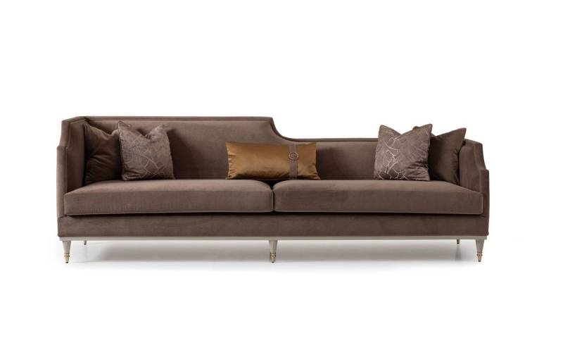Xlmoebel 4-Sitzer Braunes Stoffsofa für vier Personen für das Wohnzimmer - 4-Sitzer, 1 Teile, Hergestellt in Europa von Xlmoebel
