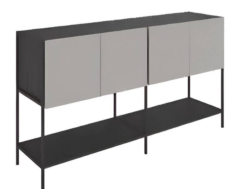 Xlmoebel Aktenschrank Büro Aktenregal Holz Arbeitszimmer Schrank Möbel Grau Holz Metall (1-St., 1x Aktenschrank) Hergestellt in Europa von Xlmoebel