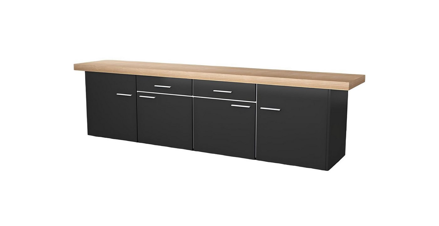 Xlmoebel Aktenschrank Eleganter Schreibtisch-Aktenschrank in Schwarz und Braun aus Holz (1-St., Aktenschrank) Hergestellt in Europa von Xlmoebel