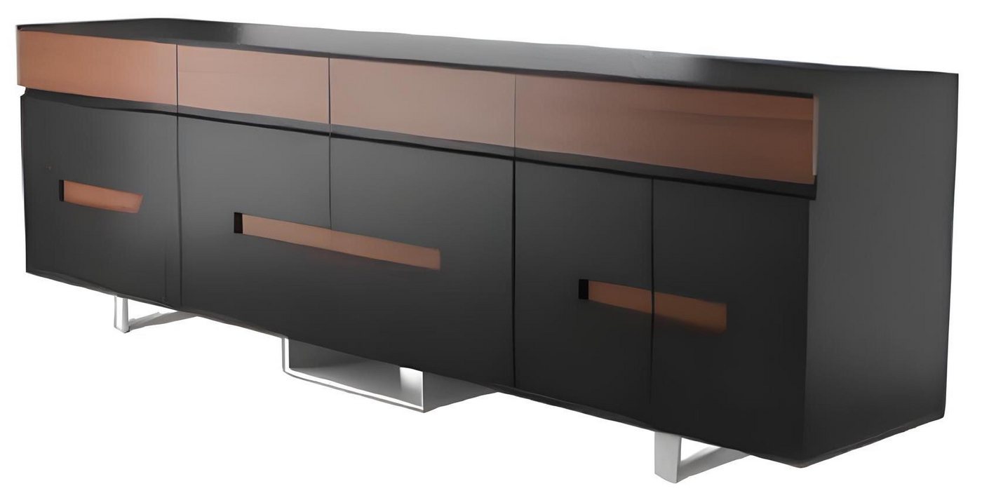 Xlmoebel Aktenschrank Hochwertiger braun-schwarzer Schrank für Bürobedarf eleganter (Aktenschrank) Hergestellt in Europa von Xlmoebel