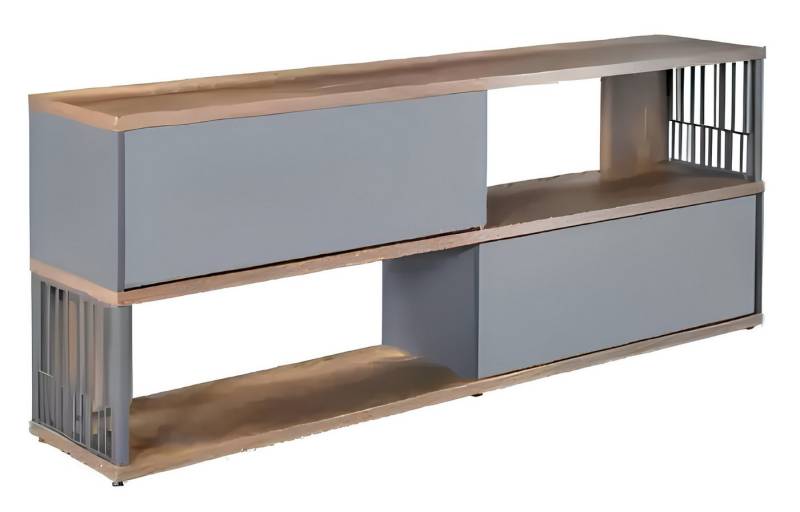 Xlmoebel Aktenschrank Moderne Büro Ablage Schrank Grau Holz (1-St., Aktenschrank) Hergestellt in Europa von Xlmoebel