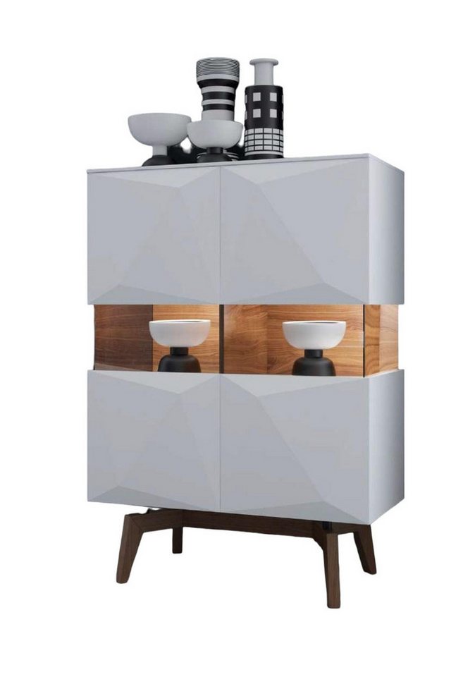 Xlmoebel Vitrine Moderne Weißes Anrichte Luxus Designer Wohnzimmer Holz Möbel (1-St., Anrichte) Hergestellt in Europa von Xlmoebel