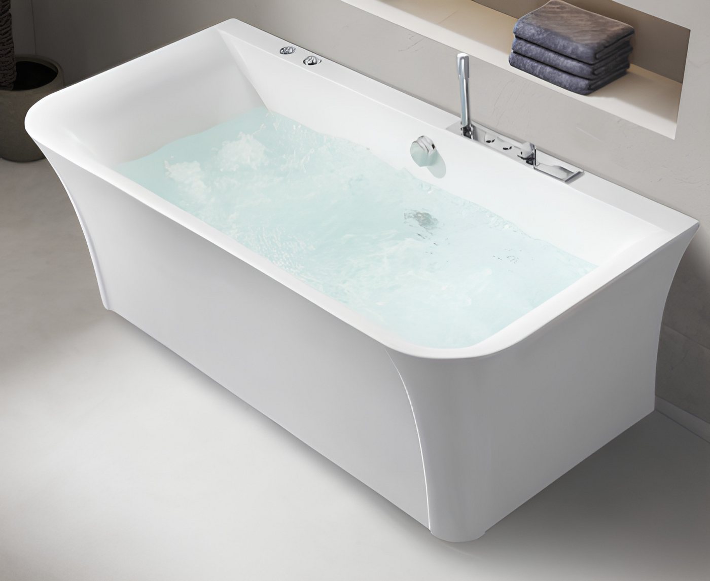 Xlmoebel Whirlpool-Badewanne Innen-Whirlpool Badewanne Home Spa Weiß mit Luftdüsen, (1-tlg), Hergestellt in Europa von Xlmoebel