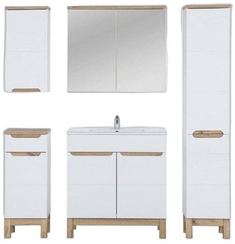 Xlmoebel Badezimmer-Set Badezimmermöbel Ensemble Waschbecken 5-teilige Badmöbelgruppe, (5-St., Waschtisch + 4x Schränke), Hergestellt in Europa von Xlmoebel