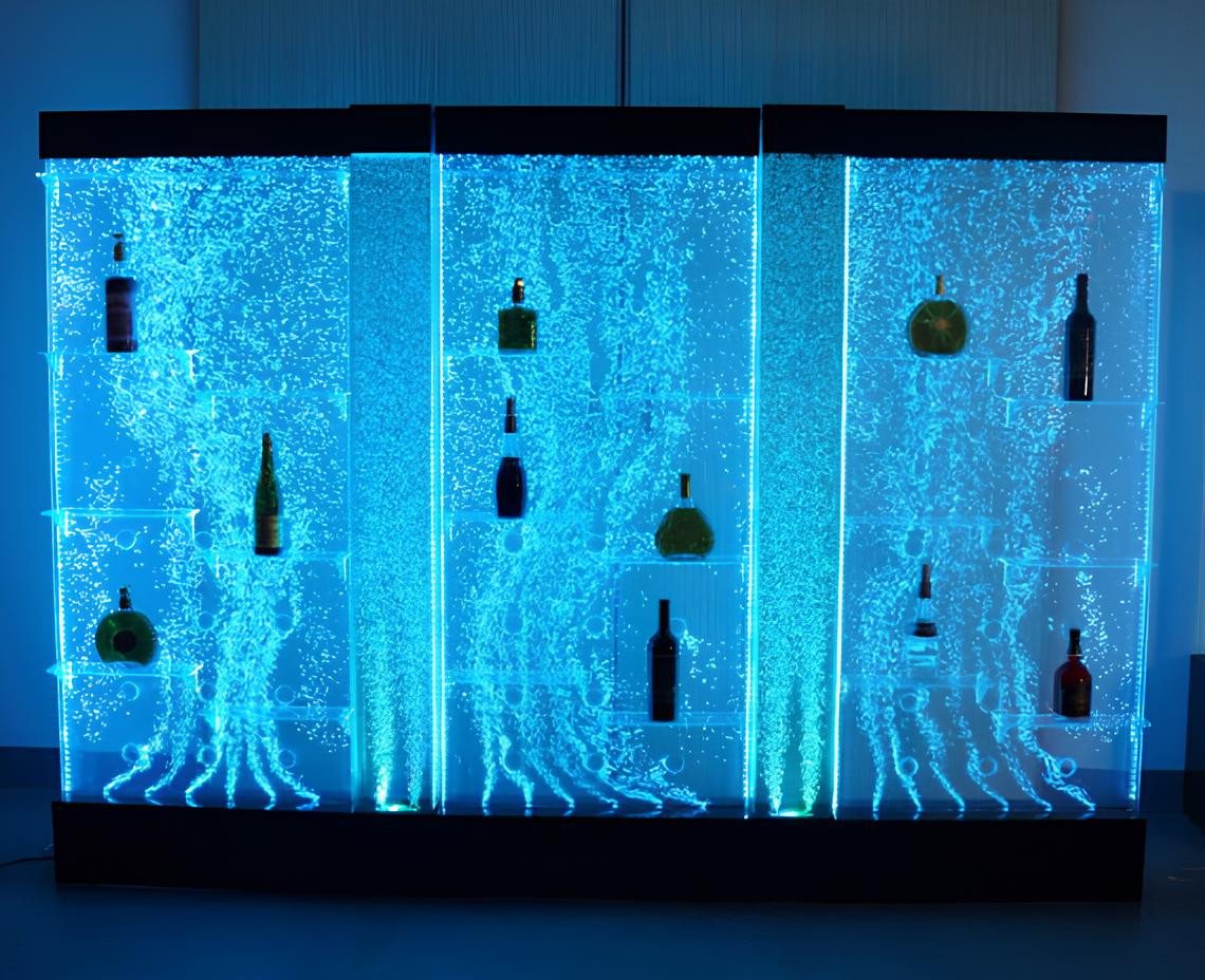 Xlmoebel Barschrank LED Wasserfall Bar Theke Regal - Dekorative Wasserwand für Restaurant (Led Bar) Hergestellt in Europa von Xlmoebel