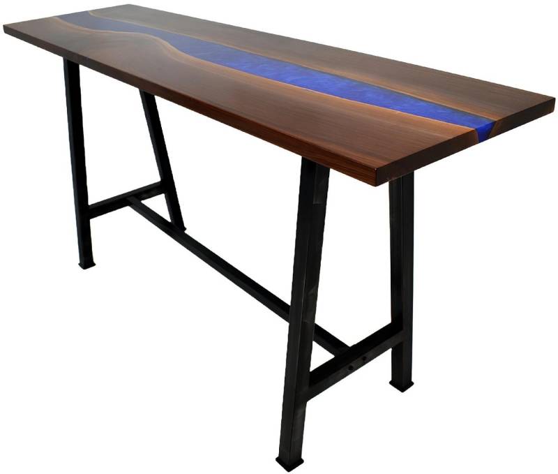 Xlmoebel Bartisch Handgefertigter Holzbar-Tisch mit Epoxidharz, Massivholz-Theke (Bartisch), Hergestellt in Europa von Xlmoebel
