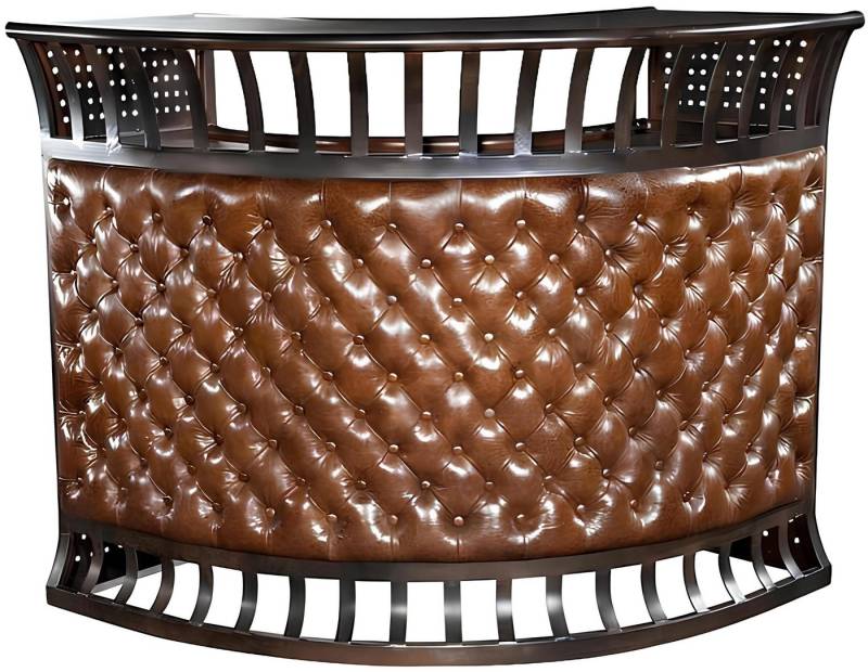 Xlmoebel Bartisch Luxuriöser Vintage Stehtisch aus Leder für Lounge- und Clubbereiche - (Bartisch), Hergestellt in Europa von Xlmoebel