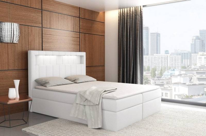 Xlmoebel Boxspringbett Beleuchtetes Boxspringbett in Kingsize aus Samt für Hotels (1-St., Bett), Hergestellt in Europa von Xlmoebel