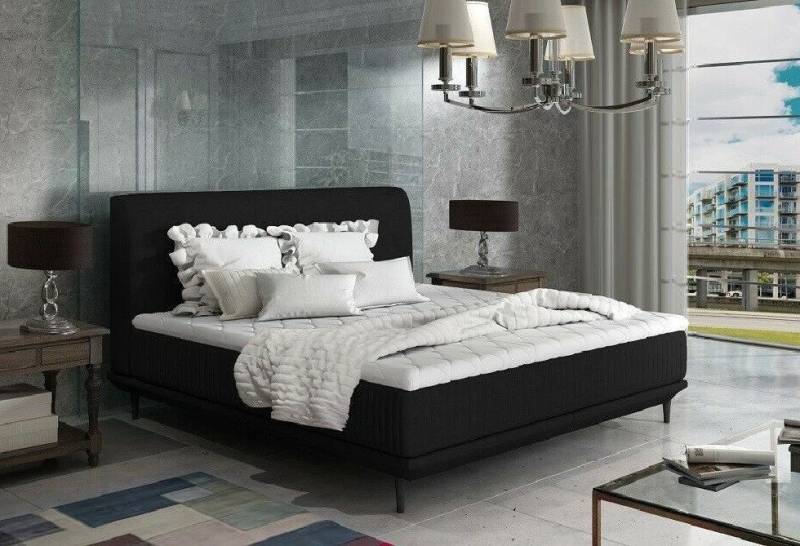 Xlmoebel Polsterbett Bett Schlafzimmer Luxus Textil Möbel Polstermöbel Stil Boxspringbett (1-tlg., Boxspring Bet), Hergestellt in Europa von Xlmoebel