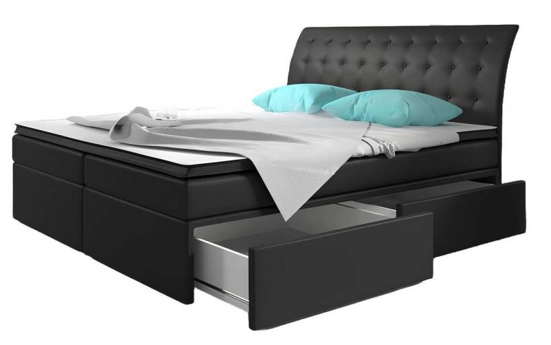 Xlmoebel Bett Boxspringbett Doppelbett mit Polsterung aus Kunstleder im (Boxspringbett 4062292181641), Hergestellt in Europa von Xlmoebel