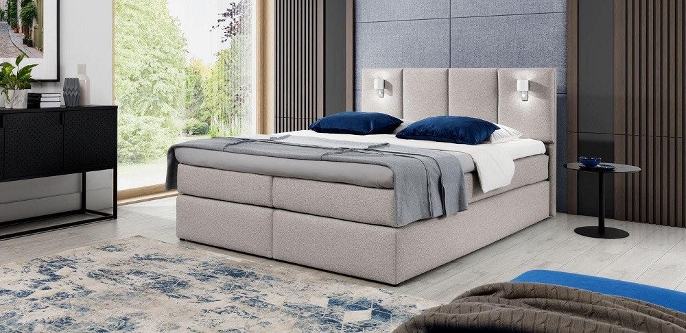 Xlmoebel Polsterbett Boxspringbett mit Polsterung im modernen Design für Doppelzimmer (Bett), Hergestellt in Europa von Xlmoebel