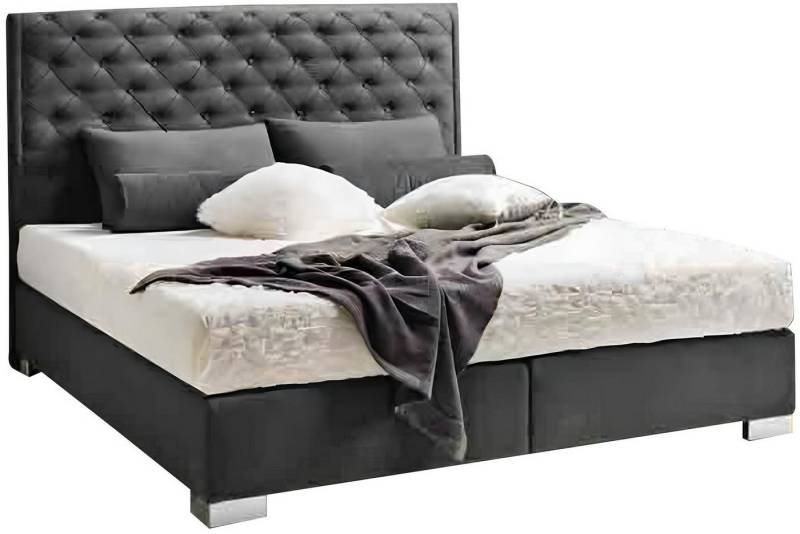 Xlmoebel Polsterbett Chesterfield Boxspring Bett Stoff Textil Modern Schlafzimmer Möbel (Bett), Hergestellt in Europa von Xlmoebel