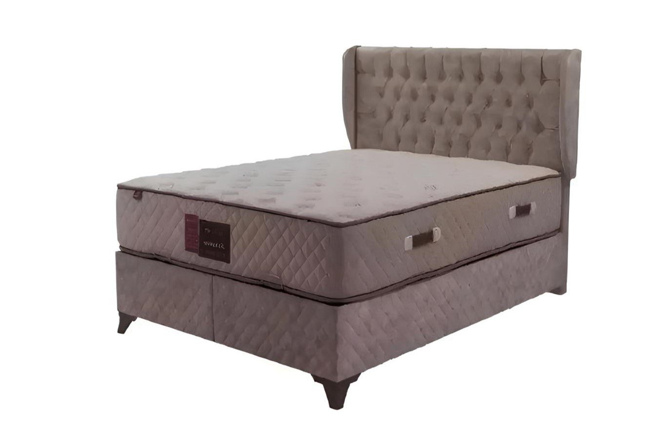 Xlmoebel Bett Chesterfield Schlafzimmerbett mit Textilbezug und Matratze (1-tlg., Bett + Matratze), Hergestellt in Europa von Xlmoebel