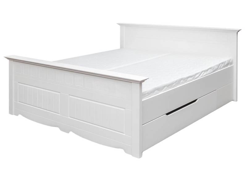 Xlmoebel Bett Design Holzbett in Weiß für Doppelbett 180x200 im Landhausstil (Bett), Hergestellt in Europa von Xlmoebel