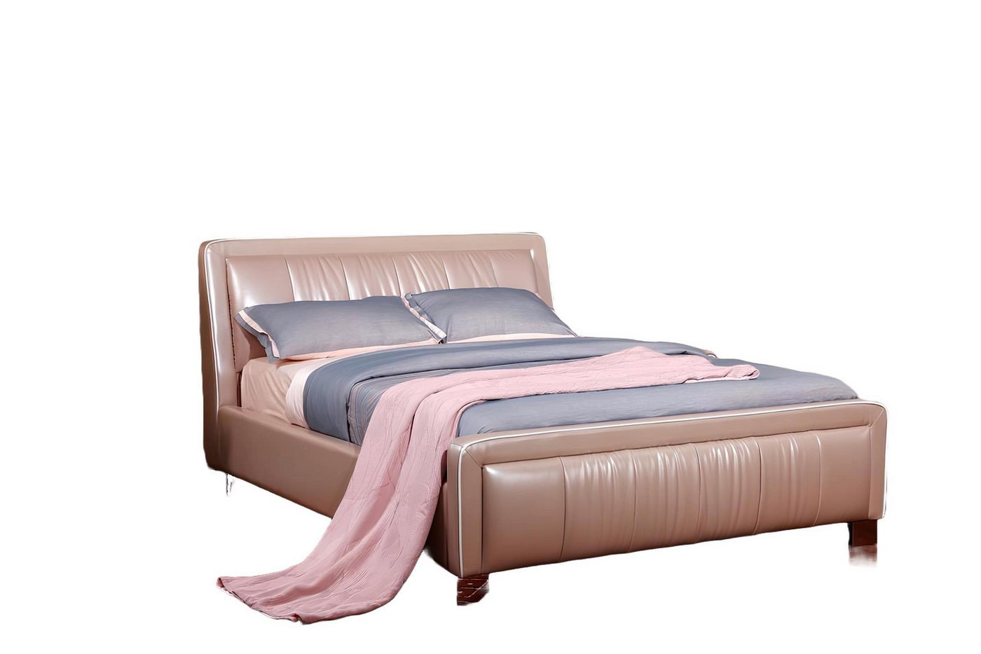 Xlmoebel Bett Designer Doppelbett aus Leder für Luxus-Schlafzimmer im Hotelstil (Designer Bett 2111), Hergestellt in Europa von Xlmoebel