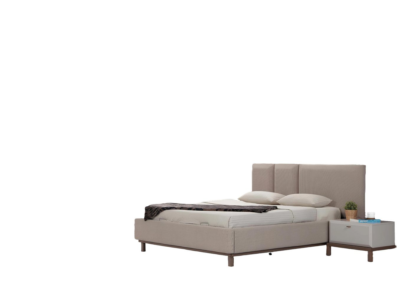 Xlmoebel Bett Designer-Doppelbett und Kosmetiktisch für exklusive Schlafzimmermöbel (4tlg.Schlafzimmer Set (Bett+2x Nachttische+Schminktisch), Hergestellt in Europa von Xlmoebel