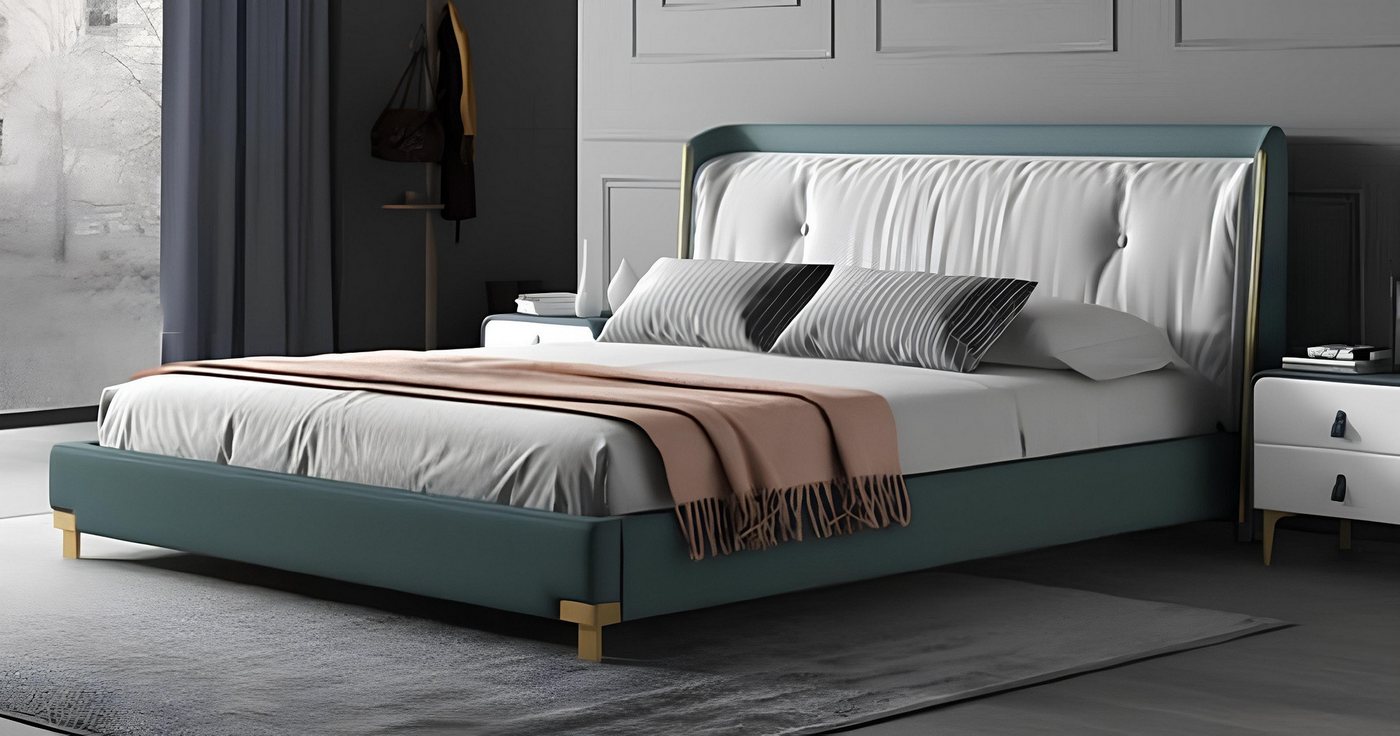Xlmoebel Bett Doppelbett Schlafzimmermöbel Design Polsterbett Modernes (Bett), Hergestellt in Europa von Xlmoebel