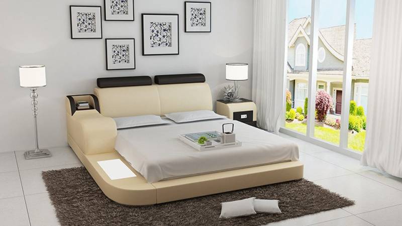 Xlmoebel Bett Doppelbett Wasserbett Hotel Komplett-Set Leder Polster LB8813. (Wasserbett LB8813), Hergestellt in Europa von Xlmoebel