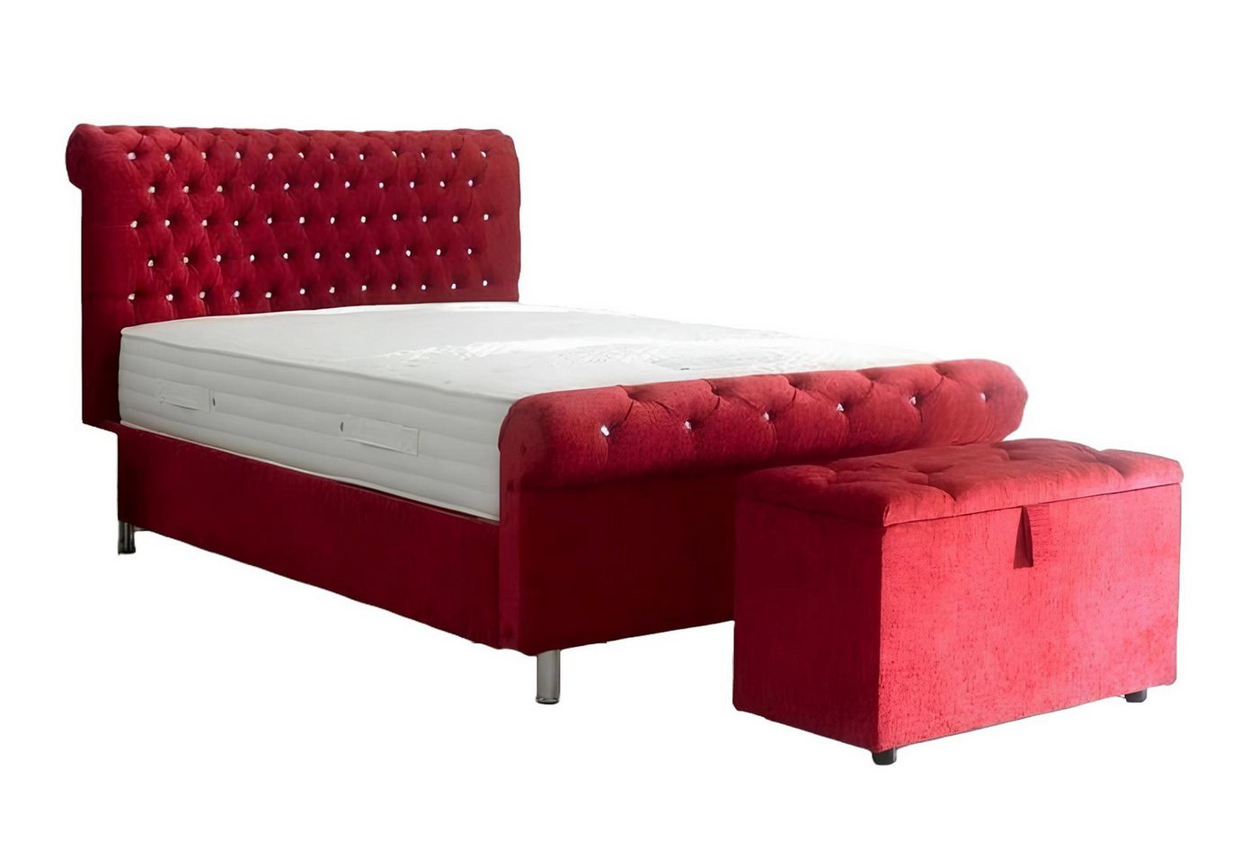 Xlmoebel Bett Doppelbett aus Leder im Chesterfield-Stil für luxuriöse Schlafzimmer (Chesterfield Bett 4062292301872), Hergestellt in Europa von Xlmoebel