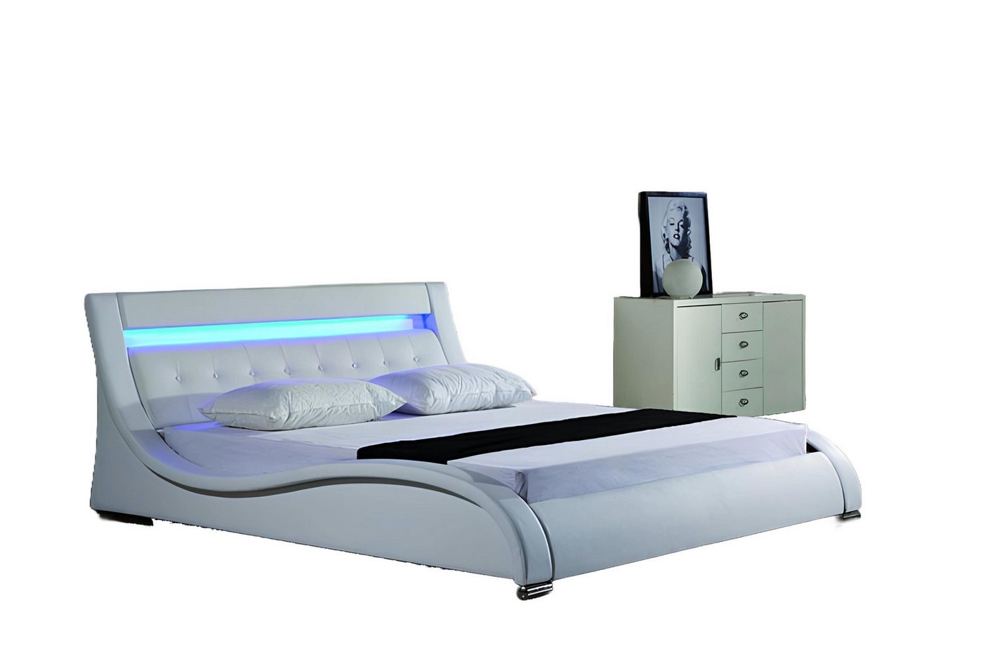 Xlmoebel Bett Doppelbett aus luxuriösem Leder für moderne Designer-Schlafzimmer (Bett B84), Hergestellt in Europa von Xlmoebel