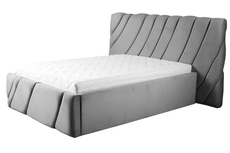 Xlmoebel Bett Doppelbett für das Schlafzimmer mit 180 cm Matratze in modernem Grau (Bett), Hergestellt in Europa von Xlmoebel
